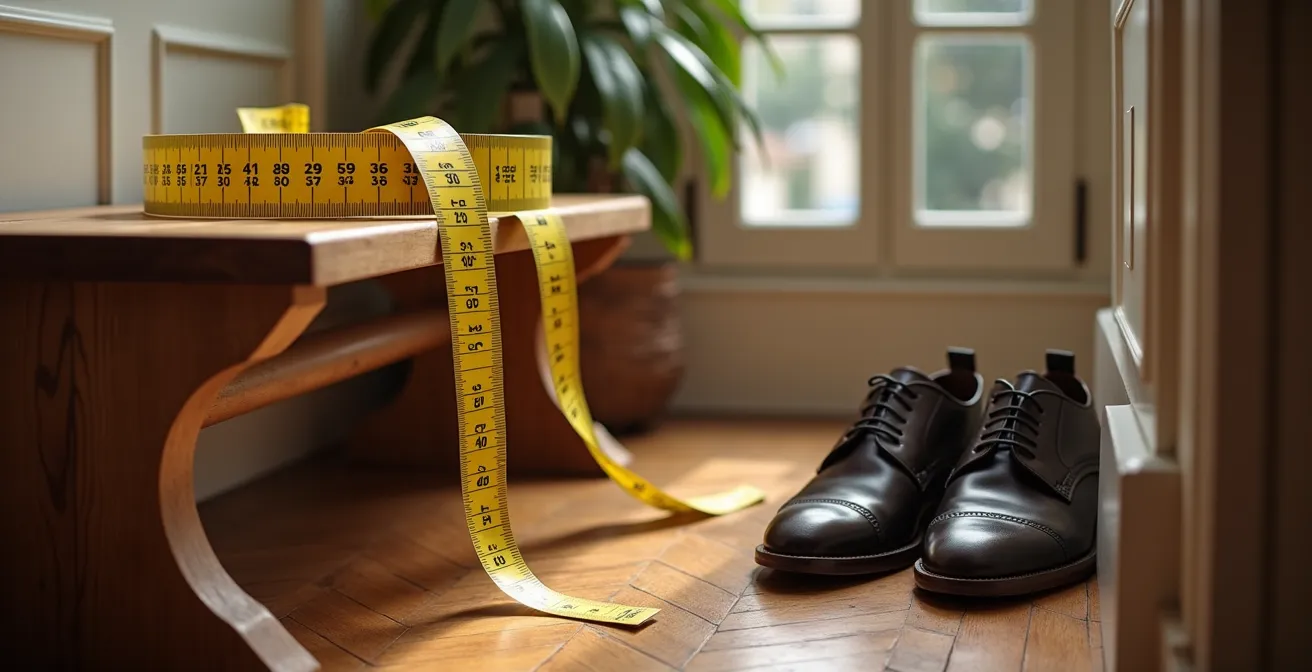 Dimensions ergonomiques d'un banc d'entrée dans un appartement parisien