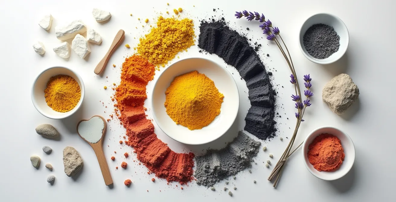 Composition abstraite de textures et couleurs naturelles inspirées des paysages français emblématiques