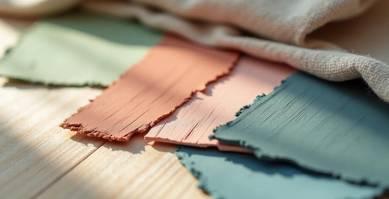 Palette de couleurs scandinaves modernes avec échantillons de peinture