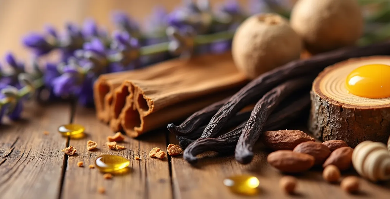 Composition de parfums d'intérieur français avec bougies artisanales et fleurs séchées